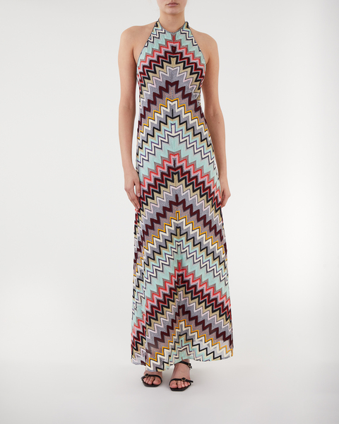 Sleveless long dress Blå/grå 1