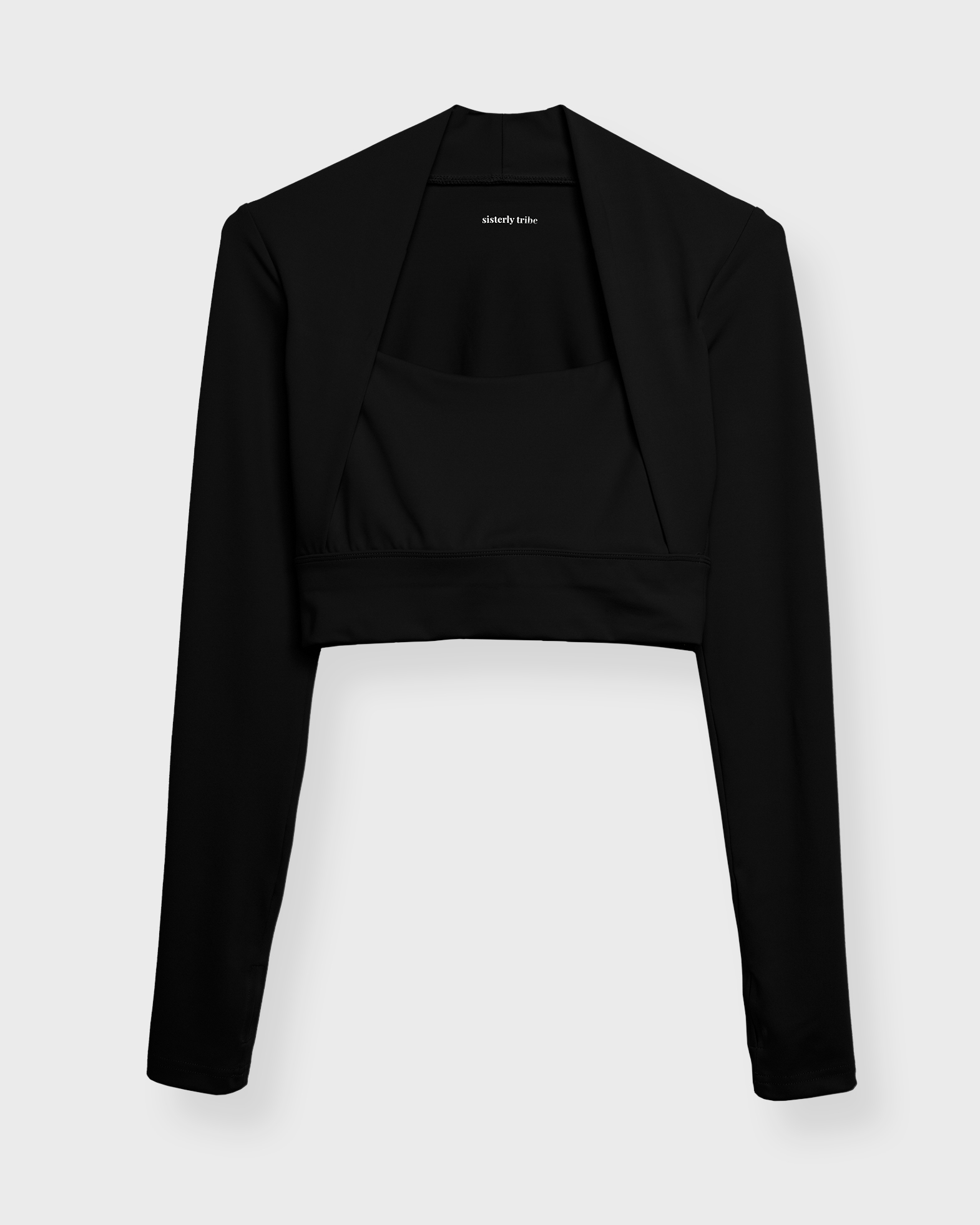 Sisterly Tribe Women's Black Softsculpt Bolero Long Sleeve Top Svart Xl
