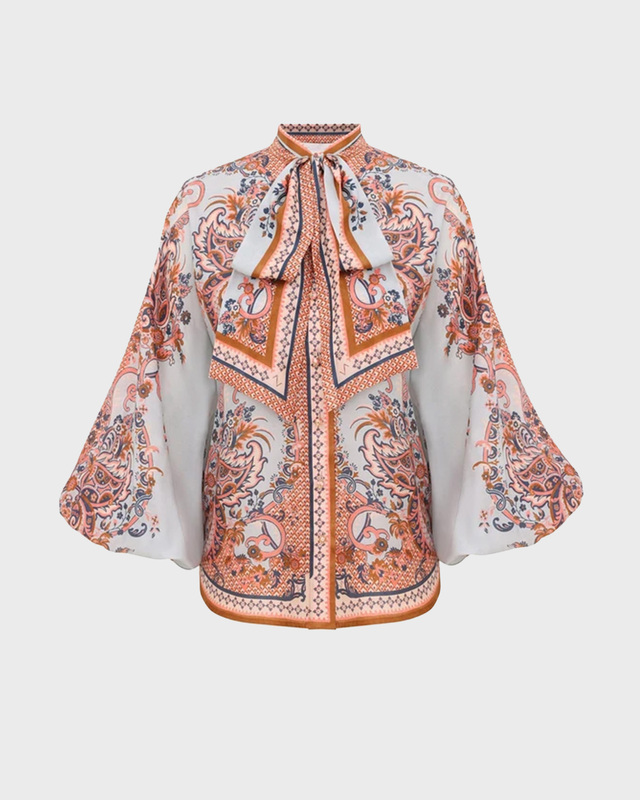 Zimmermann Blouse Aster Tie Neck 2 (M-L)