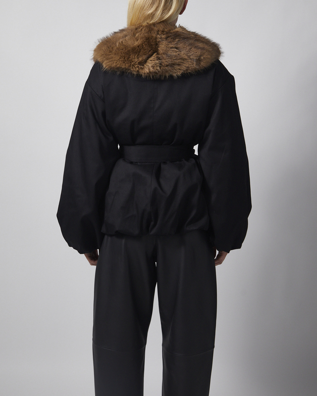 ROTATE  Jacket Faux Fur Collar Black 36