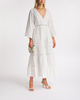 Malina Dress Vanessa Wide Sleeve Embroidered White L