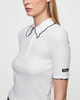 ROTATE Birger Christensen Topp Rib Polo Vit XS