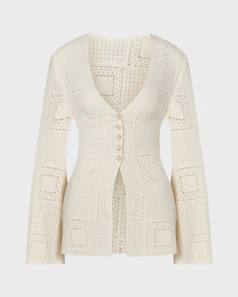 Cardigan Mirella Fitted Crochet Vanilla 1