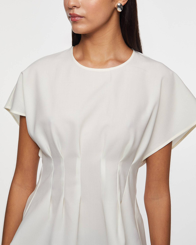 RÓHE Top Sculptural Waisted Offwhite 40