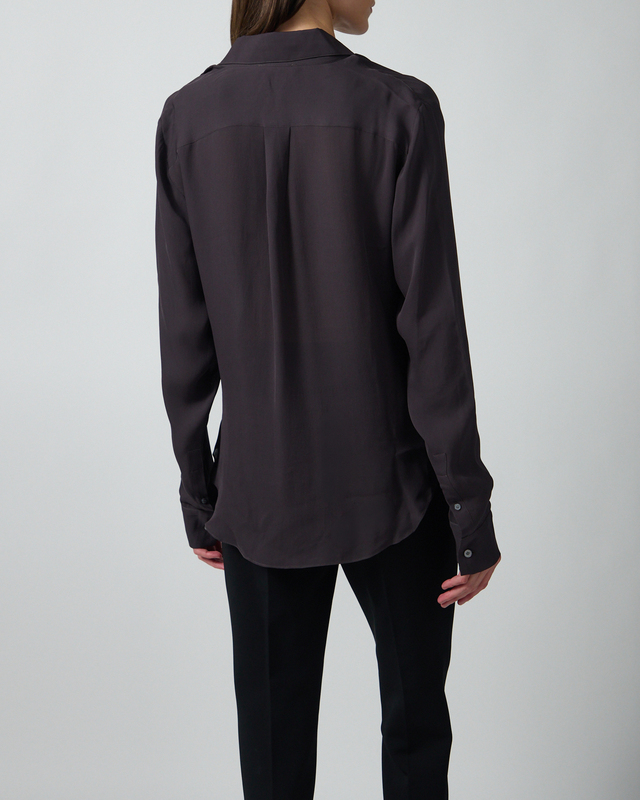 Acne Studios Bluse Cowl Collar Silk Granit 36