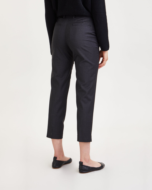 Filippa K Byxa Emma Cropped Wool Anthracite 40