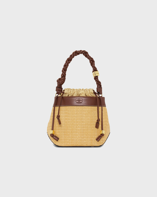Ganni Bag Bou Bucket Raffia Beige/brun ONESIZE