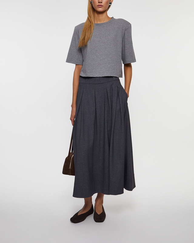 Wakakuu Icons T-Shirt Cropped Padded Grå L
