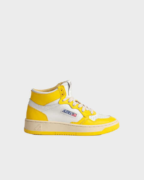 Autry 01 Two Tone Mid Sneaker Yellow 1