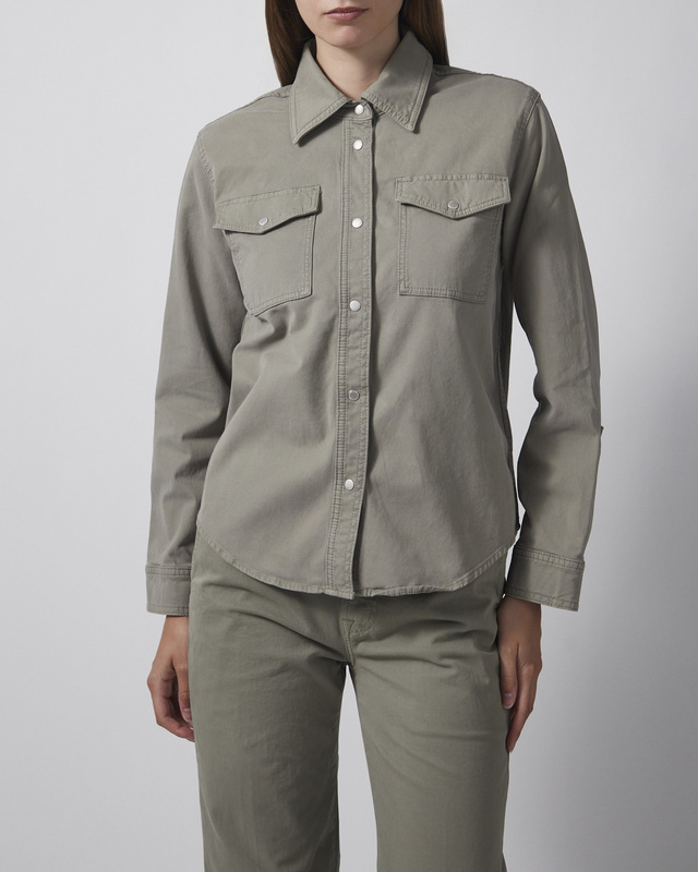 7 For All Mankind Skjorte Classic Comfort Twill Military Khaki L
