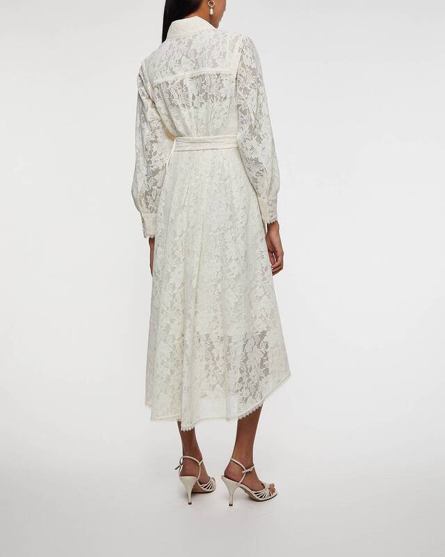 Zimmermann Klänning Dawning Tuck Midi Creme 1 (S-M)