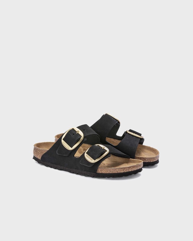 Birkenstock Sandal Arizona Big Buckle Lenb Svart/guld EUR 42
