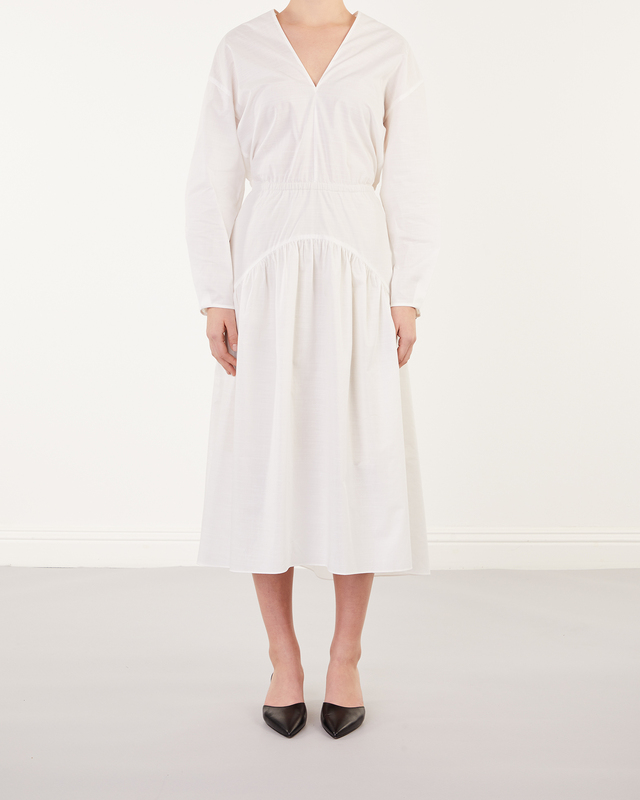 Vince Klänning L/S Double V-neck Vit M