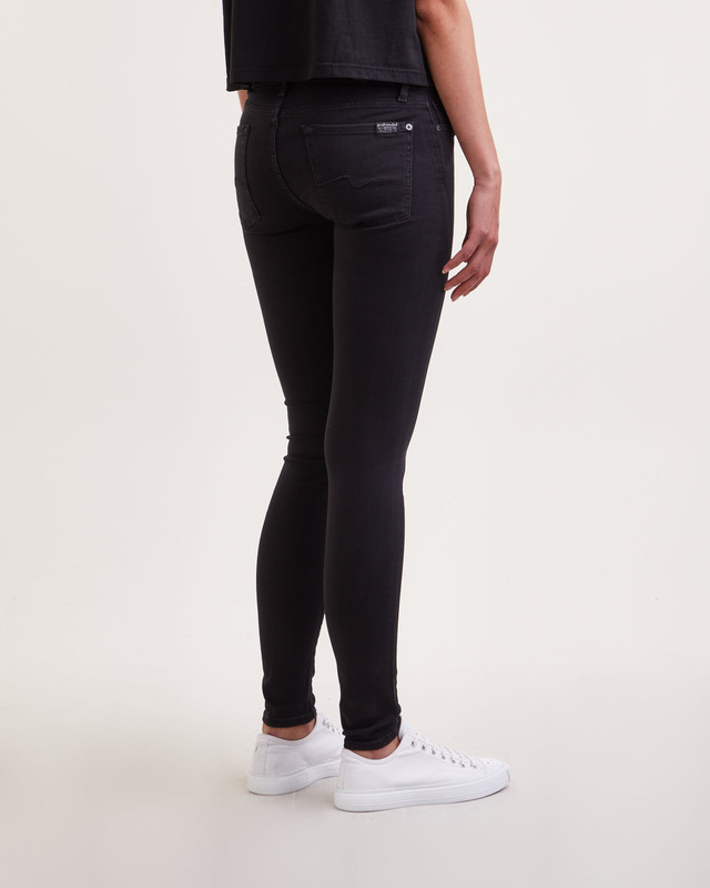 7 For All Mankind Jeans HW Skinny Slim Illusion Luxe Svart 29