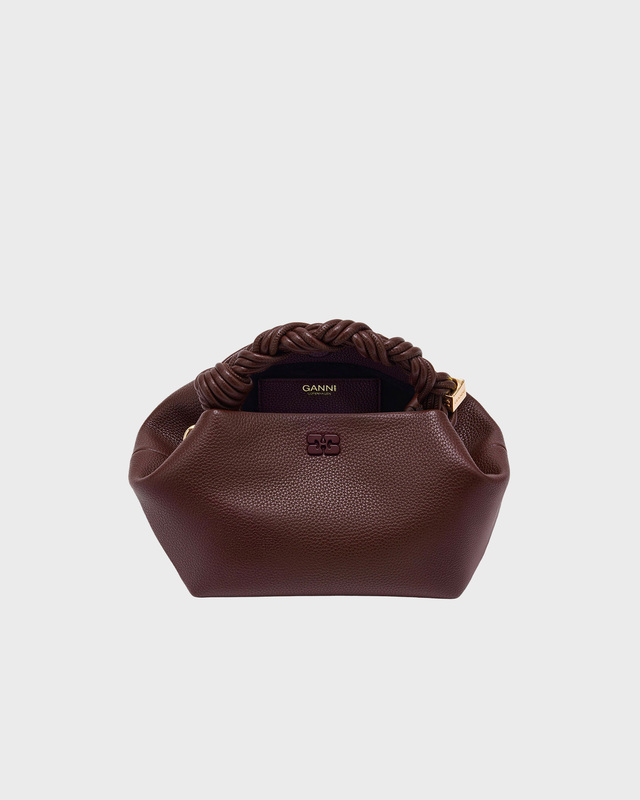 Ganni Bou Bag Small Grained Brun ONESIZE