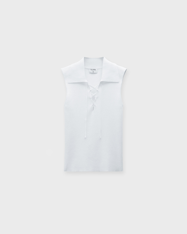 Filippa K Topp Laced Collar Vit M