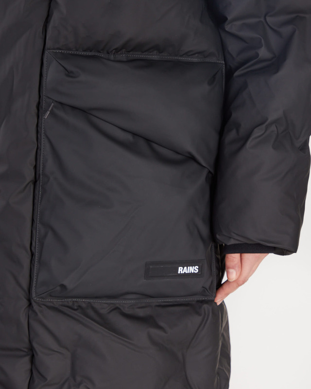 Rains Jacket Block Puffer Black XS