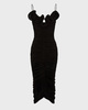 Magda Butrym Ruched ruffle midi dress Black FR 40 (EUR 38)