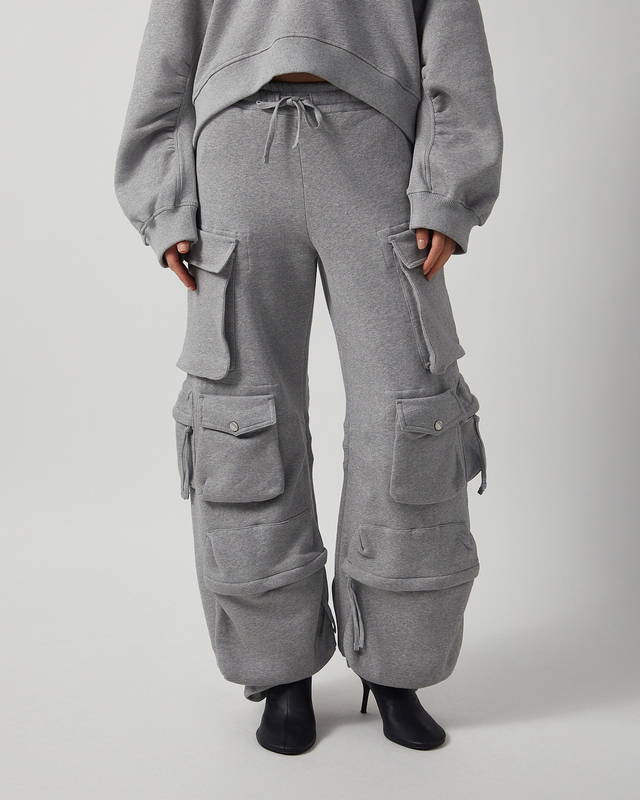 The Attico Byxor Cotton Jersey  Grey melange IT 40 (EUR 36)