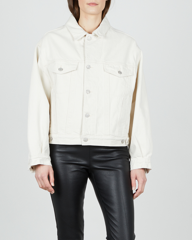 white eyelet denim jacket