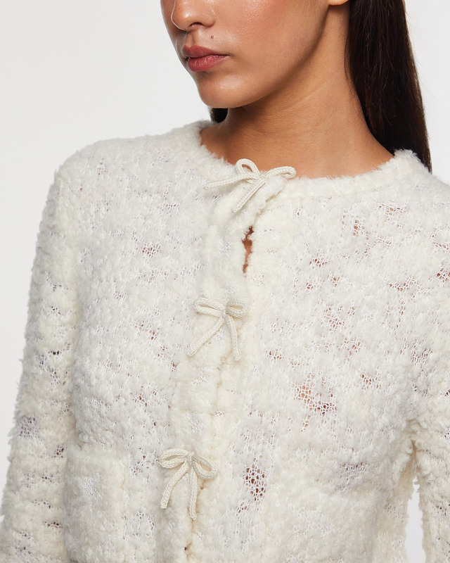 Acne Studios Kofta Open Stitch Bow  Vit S