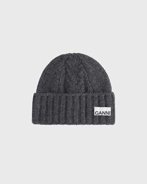Beanie Cable Knit Grey ONESIZE 1
