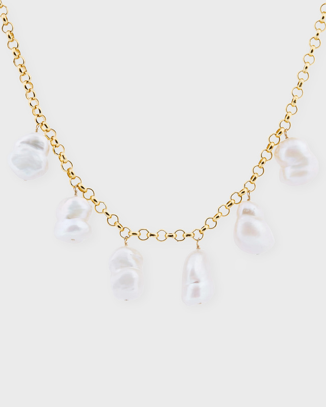 CBYC Popcorn Necklace Guld/vit ONESIZE