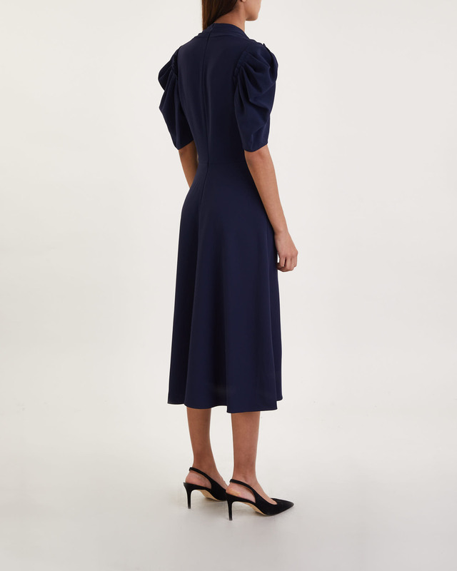 Proenza Schouler Dress Matte Viscose Crepe Navy US 6 (EUR 38)