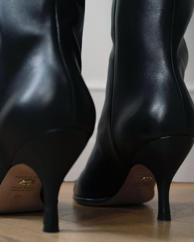 sania d'mina Boots Avenue Mid Leather Black EUR 37