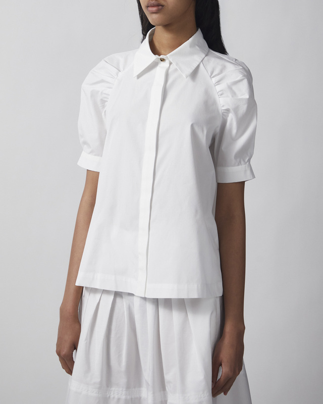 Max Mara Studio Skjorte Cotton Poplin Optical White IT 40 (EUR S-M)