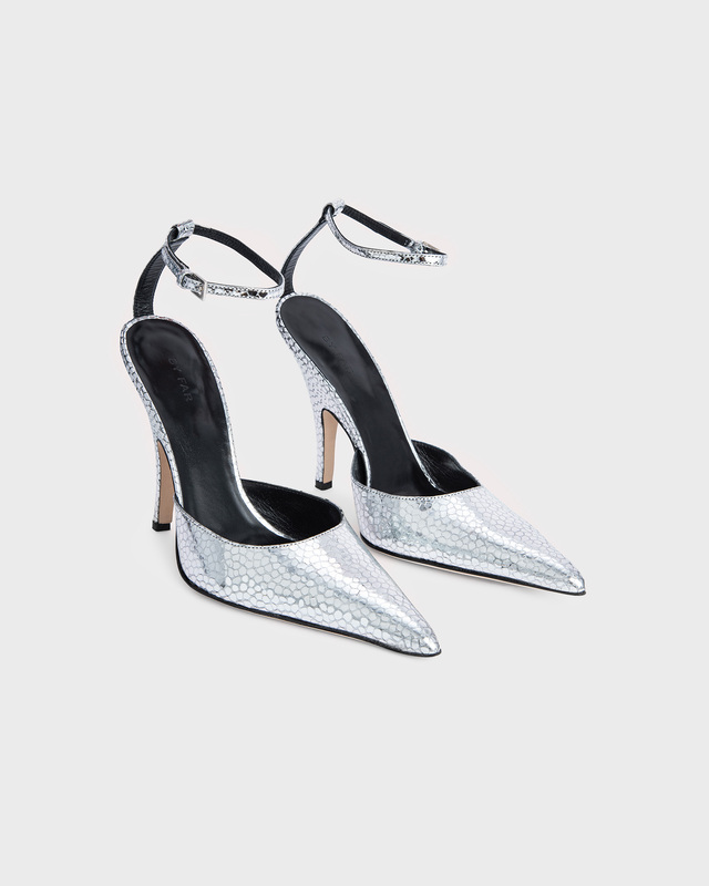 By Far Pumps Eliza Silver Flagstone Leather Silver EUR 41