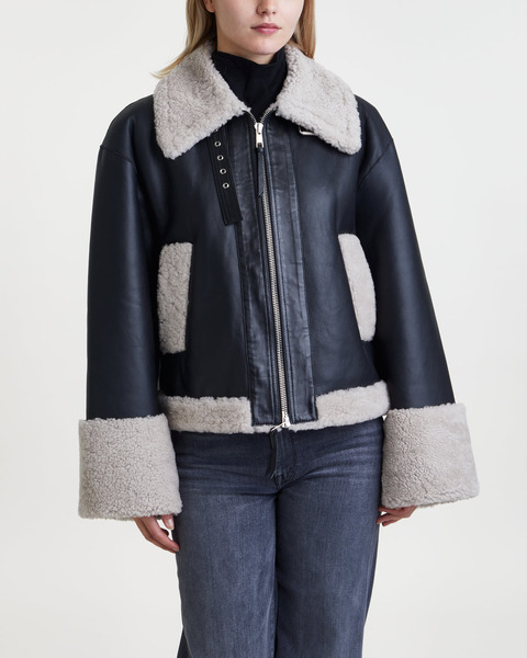 Jacket Short Shearling  Svart 1