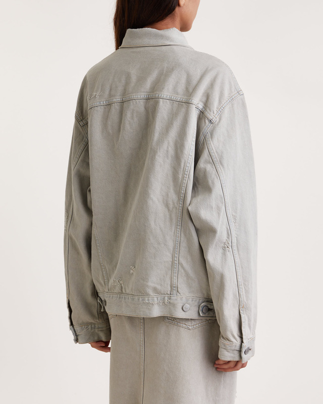 Acne Studios Jacka Distressed Denim Relaxed Grå/beige XXS/XS