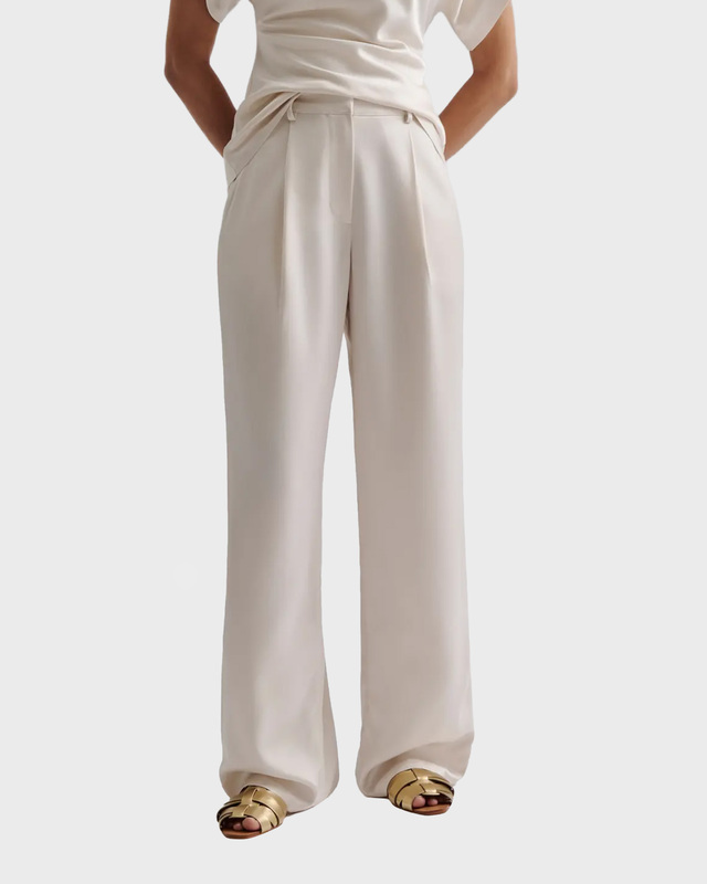 Malina Byxor Sarah Elastic Waist Satin Vanilla 36