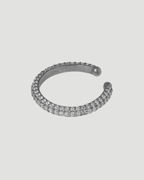 Earring Multi Stone Ear Cuff Svart/vit ONESIZE 1