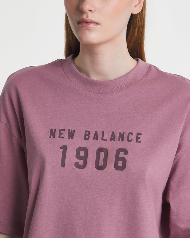 New Balance T-shirt Iconic Collegiate Jersey Oversized Rose gold  M