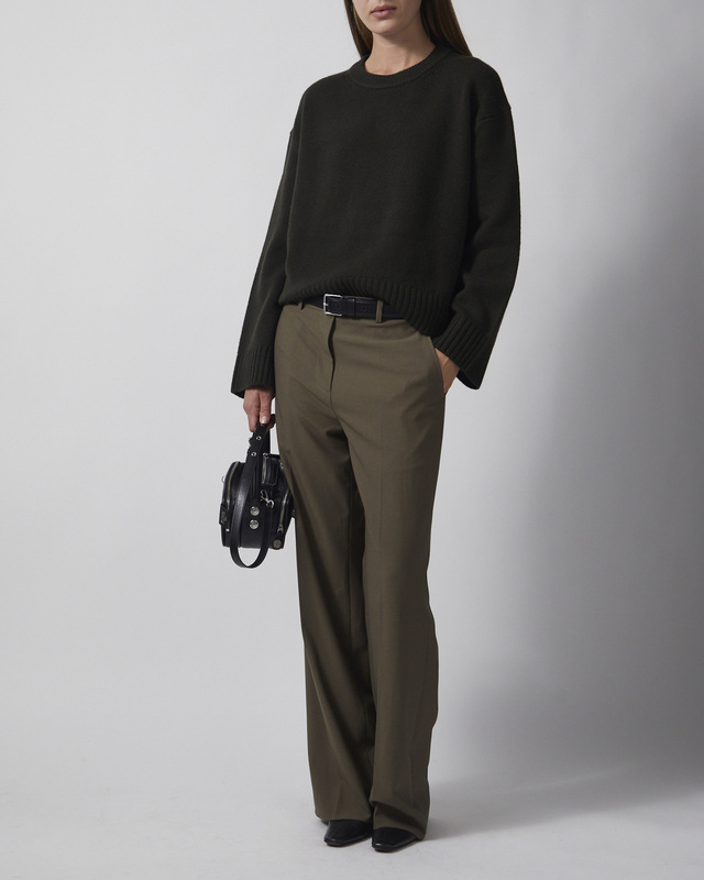 Wakakuu Icons Striktrøje Cashmere Wool R-neck Dark Green L