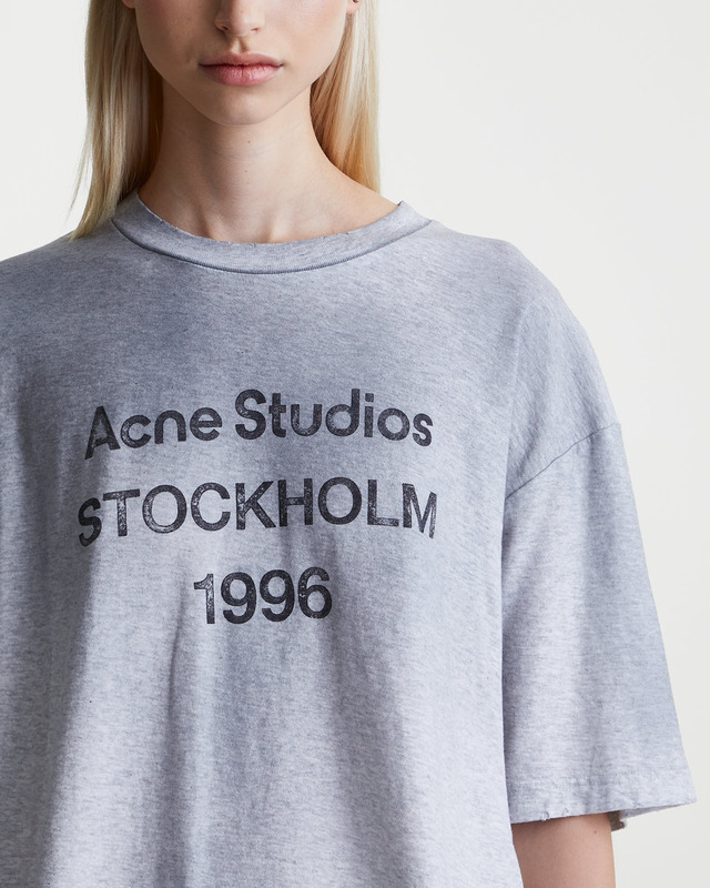 Acne Studios T-shirt Relaxed Logo Grey melange XS