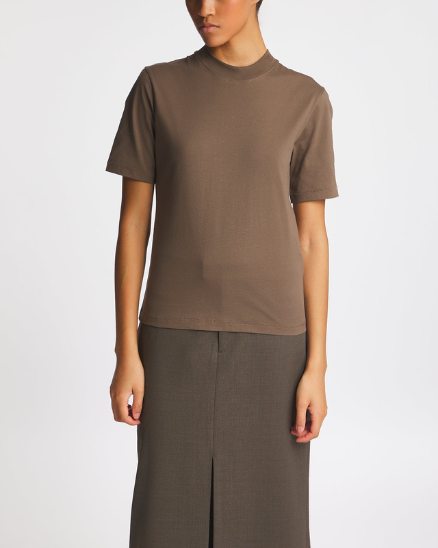 Filippa K T-Shirt Mock Neck Tee Beige S