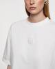 ANINE BING T-shirt Cropped Myers Framed Monogram Ivory M