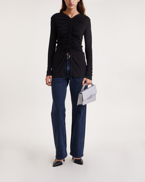 Topp Matte Crepe Long Sleeve Svart 2