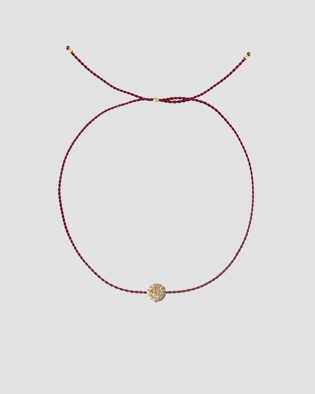 CBYC Bracelet Diamond Disc Tiny Vinröd ONESIZE