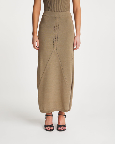 Skirt Soothe Knit Maxi Brown 2
