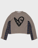 Acne Studios Sweater Relaxed Fit Deconstructed Heart  Taupe XS