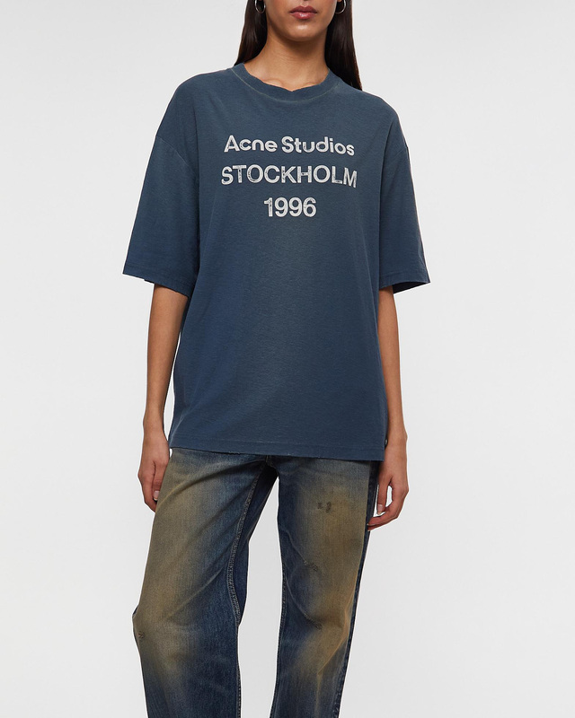 Acne Studios T-Shirt Logo Relaxed Fit Blue S