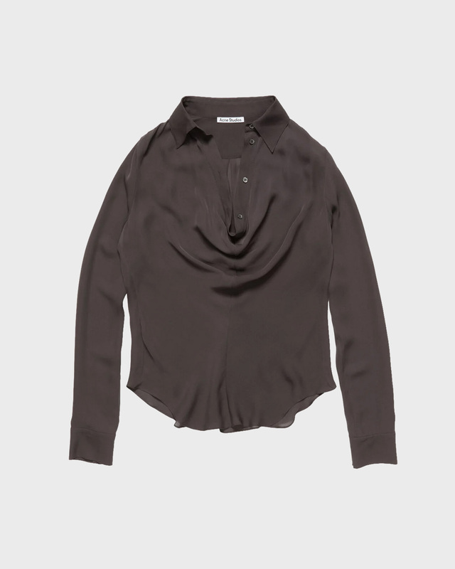 Acne Studios Blouse Cowl Collar Silk Granit 36