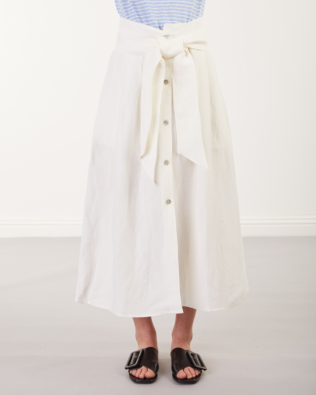 Vince Skirt belted button front  Offwhite XS