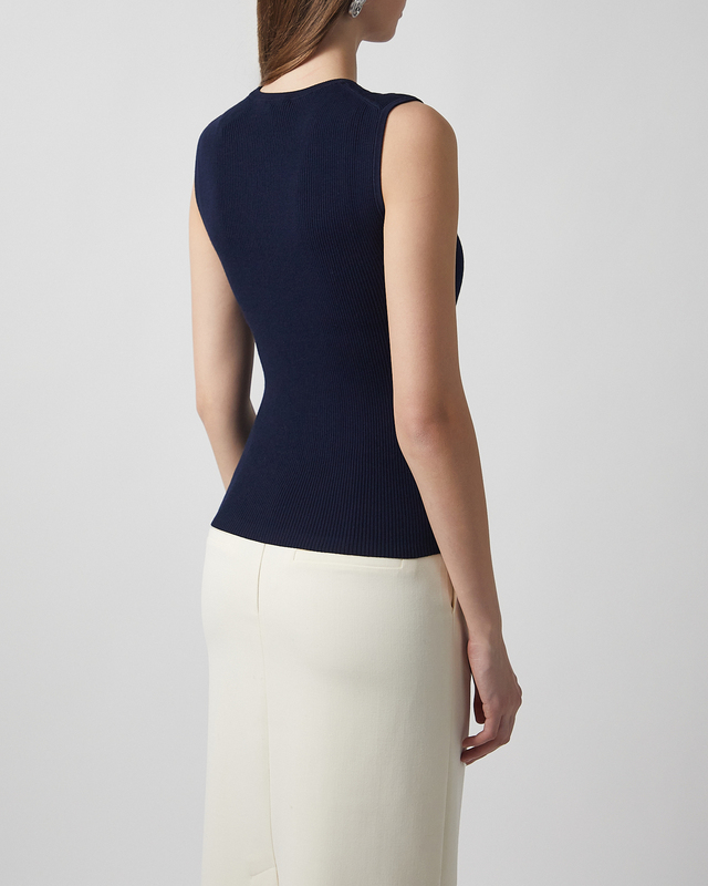Andiata Top Griet Rib-Knit Navy S