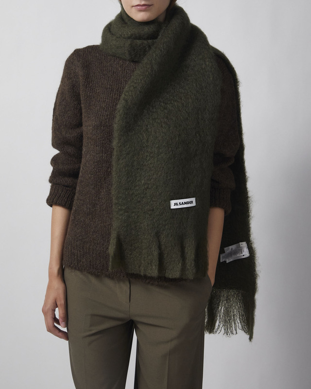 Jil Sander Skjerf Plain Dark Green ONESIZE