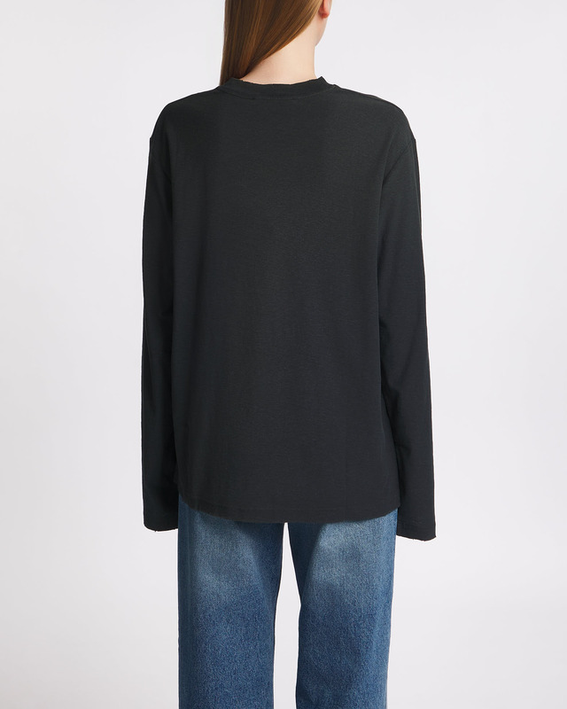 Acne Studios T-Shirt Long Sleeve Logo Relaxed Faded black XS